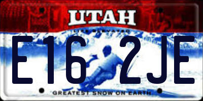 UT license plate E162JE