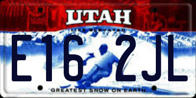UT license plate E162JL