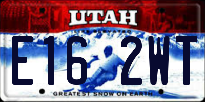 UT license plate E162WT