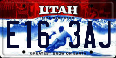 UT license plate E163AJ