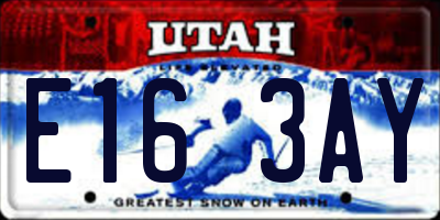 UT license plate E163AY