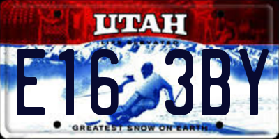 UT license plate E163BY