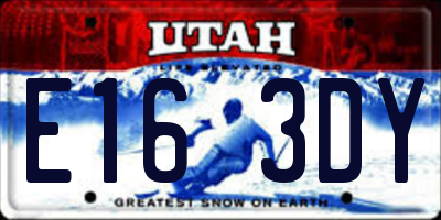 UT license plate E163DY