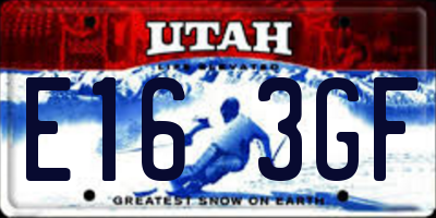 UT license plate E163GF