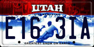 UT license plate E163IA