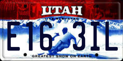 UT license plate E163IL