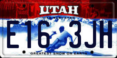 UT license plate E163JH