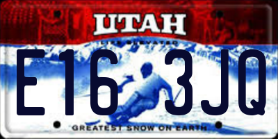 UT license plate E163JQ