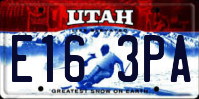 UT license plate E163PA