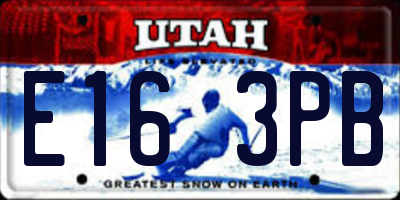 UT license plate E163PB