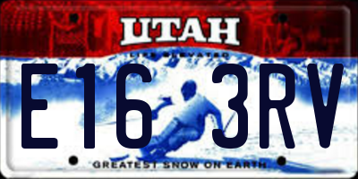UT license plate E163RV