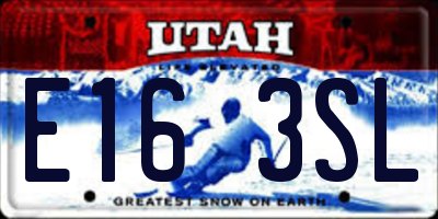 UT license plate E163SL
