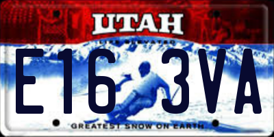 UT license plate E163VA