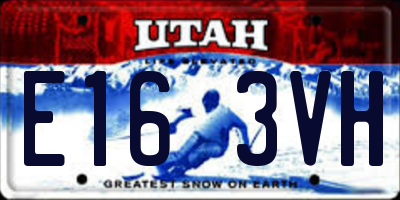 UT license plate E163VH