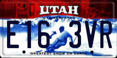 UT license plate E163VR