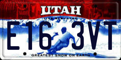 UT license plate E163VT