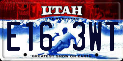 UT license plate E163WT