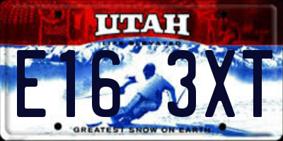 UT license plate E163XT