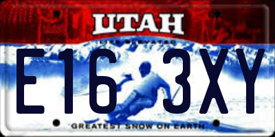 UT license plate E163XY