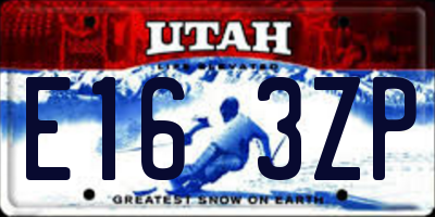 UT license plate E163ZP