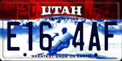 UT license plate E164AF