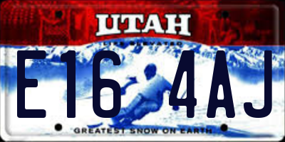 UT license plate E164AJ