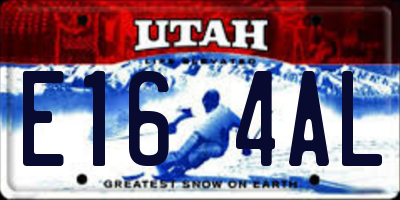 UT license plate E164AL