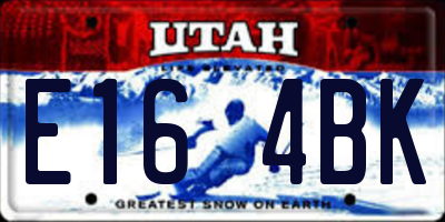 UT license plate E164BK