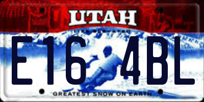UT license plate E164BL
