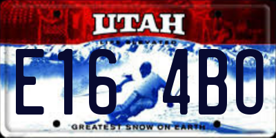 UT license plate E164BO