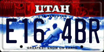 UT license plate E164BR