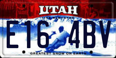 UT license plate E164BV
