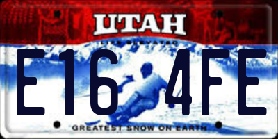 UT license plate E164FE
