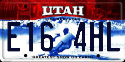 UT license plate E164HL
