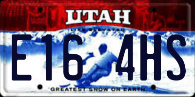 UT license plate E164HS