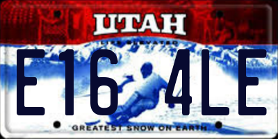 UT license plate E164LE