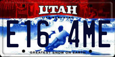 UT license plate E164ME