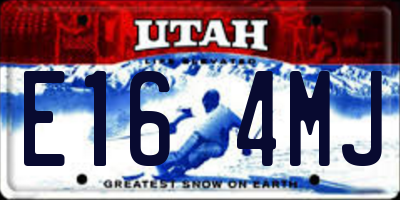 UT license plate E164MJ