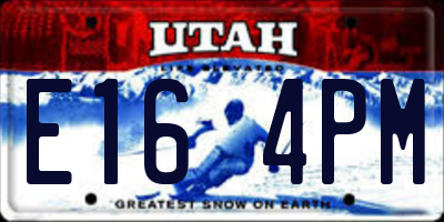 UT license plate E164PM
