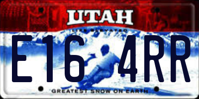 UT license plate E164RR