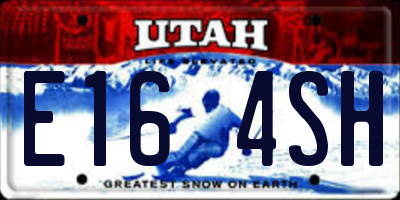 UT license plate E164SH