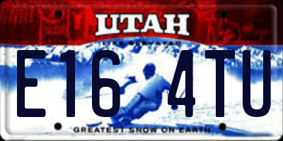 UT license plate E164TU