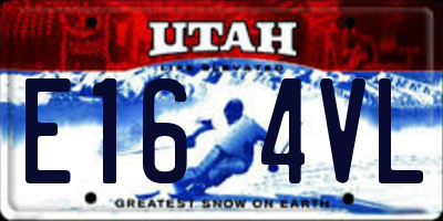 UT license plate E164VL