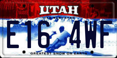 UT license plate E164WF