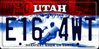 UT license plate E164WT