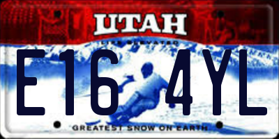 UT license plate E164YL
