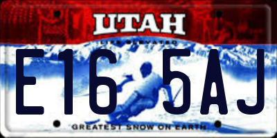 UT license plate E165AJ