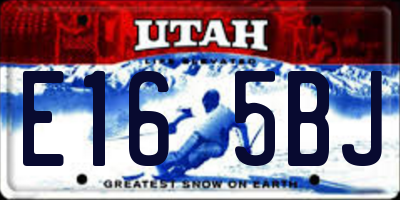 UT license plate E165BJ