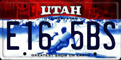 UT license plate E165BS