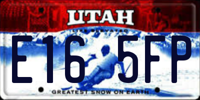 UT license plate E165FP